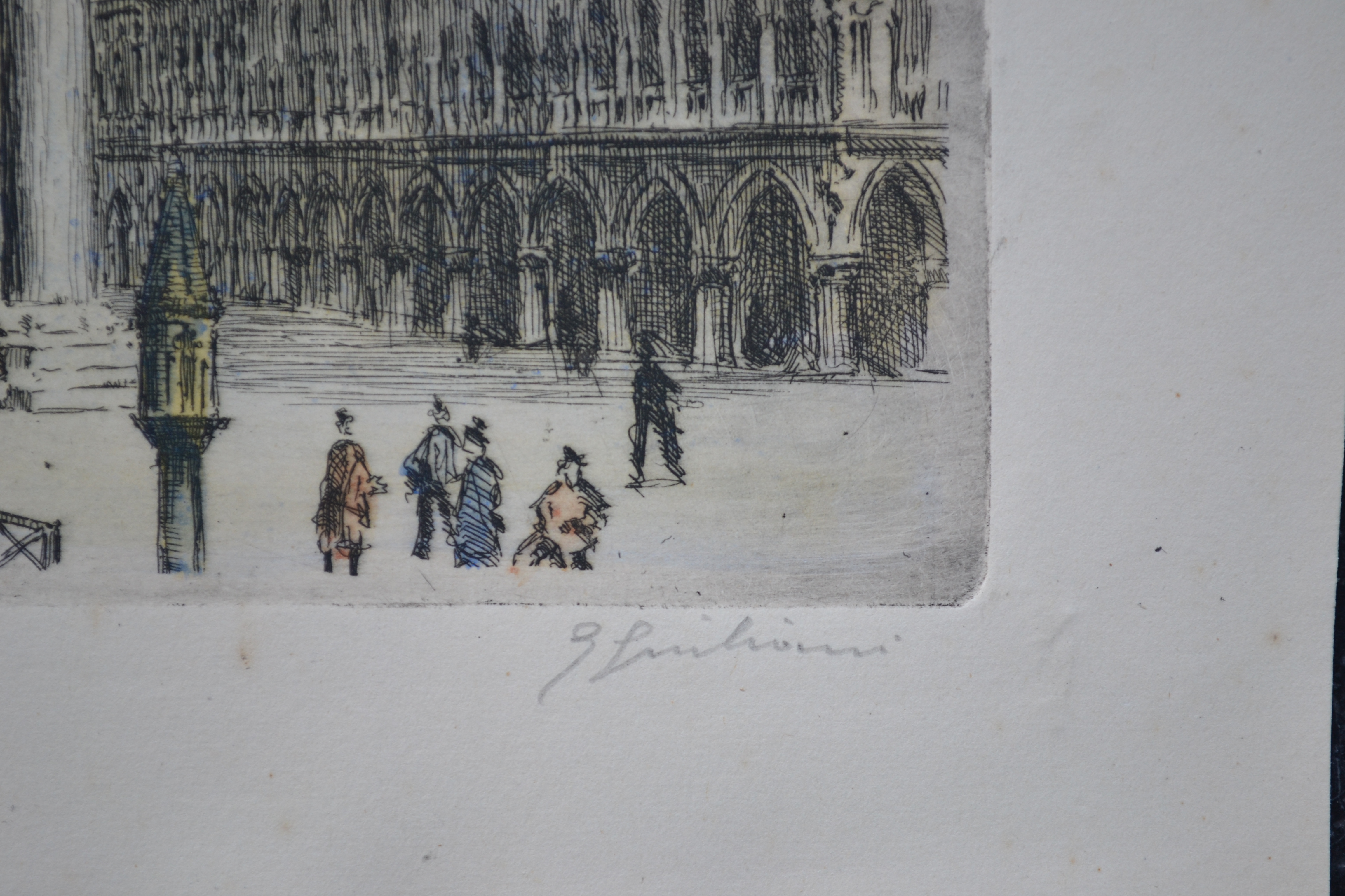 Giovanni Giuliani - 2 etsen - San Marco plein en Rialto brug - handgesigneerd kopen? Bied vanaf 1!