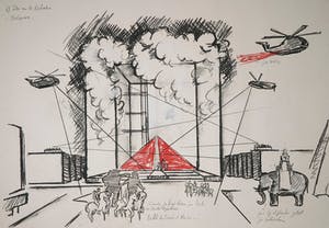 Niet of onleesbaar gesigneerd - Krijttekening, Decorontwerp voor Ilse van de Kasteelen kopen? Bied vanaf 1!