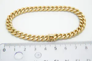 Acheter14 - 18 karaats geelgouden massieve gourmet armband? Enchérissez de 1950!