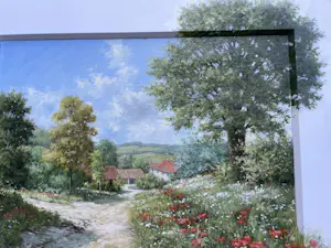 Peter Motz - Zomers vergezicht met klaprozen kopen? Bied vanaf 150!