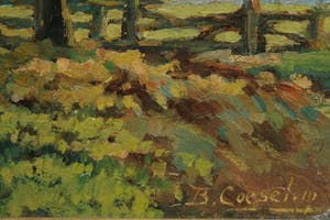 Bernardus Franciscus Coesel - maroufle (olieverf op doek op paneel) - landschap kopen? Bied vanaf 195!