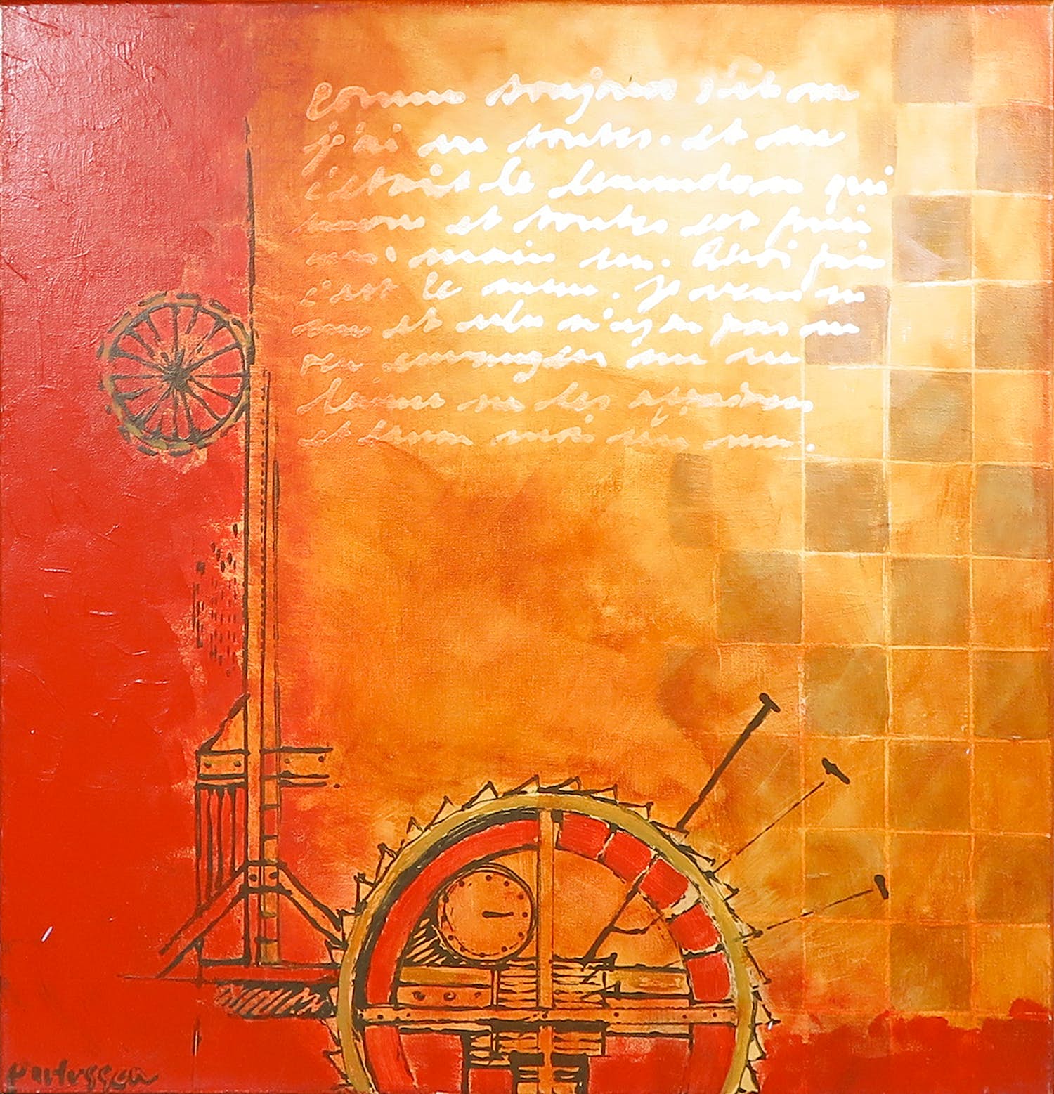 Carolina Paulussen - Acyl op doek, Zonder titel verkocht voor € 70!