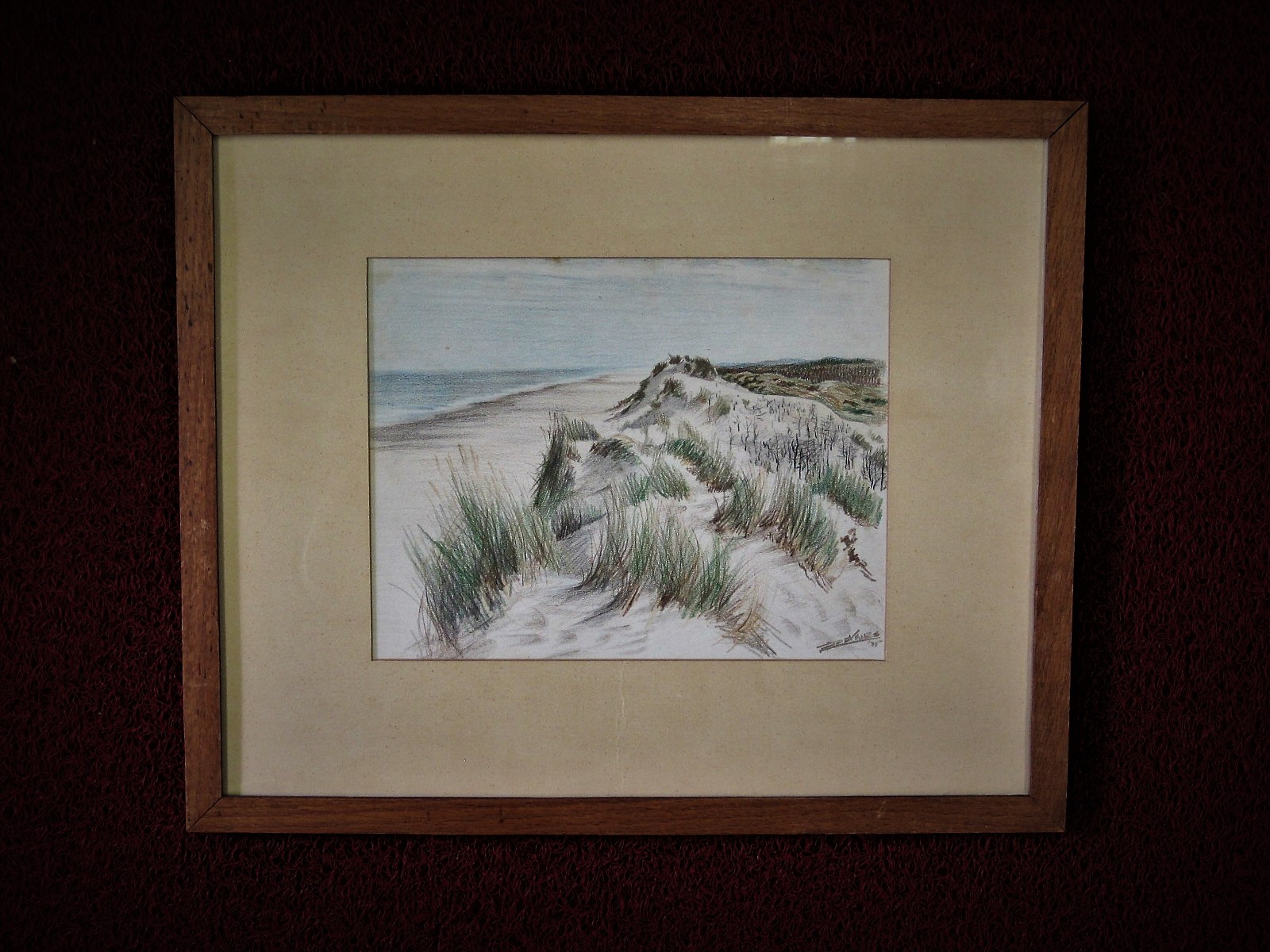Sjoerd de Vries - gesigneerde Aquarel van Duinlandschap op Terschelling in 1945  kopen? Bied vanaf 1!