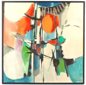 Gérard Grassère - Abstracte compositie vendu pour 175€ !