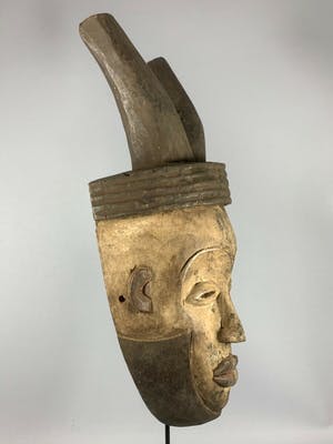 Igbo - 200380 - Tribal Used African IGBO Mask - Nigeria. kopen? Bied vanaf 45!
