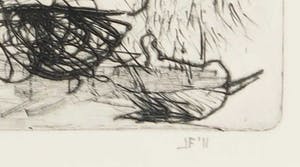 Jo Foulon - Droge naald ets, Zonder titel - Ingelijst kopen? Bied vanaf 1!