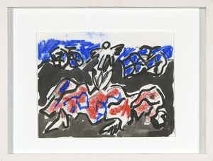 Jan Sierhuis - Gemengde techniek op papier, Zonder titel verkocht voor € 1!