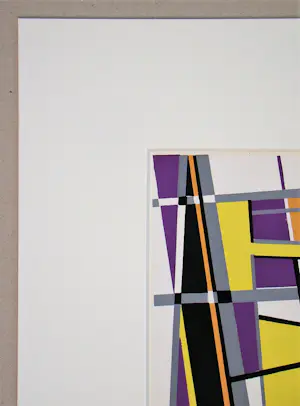 Jean Leppien - Abstracte compositie - 1952 - Sjabloon in gouachekleuren kopen? Bied vanaf 150!