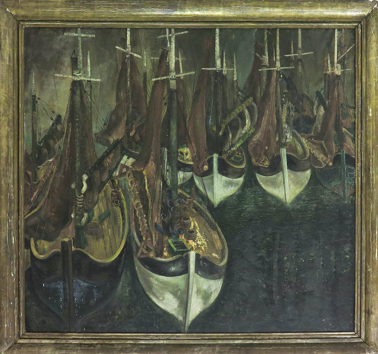 Taf Wallet - Olieverf op doek, Barques - Ingelijst (Zeer groot) kopen? Bied vanaf 1!