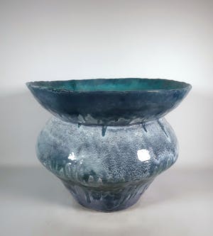 Peter von Hartsvelt Müller - Aardewerk, Blauwe pot met brede hals kopen? Bied vanaf 70!