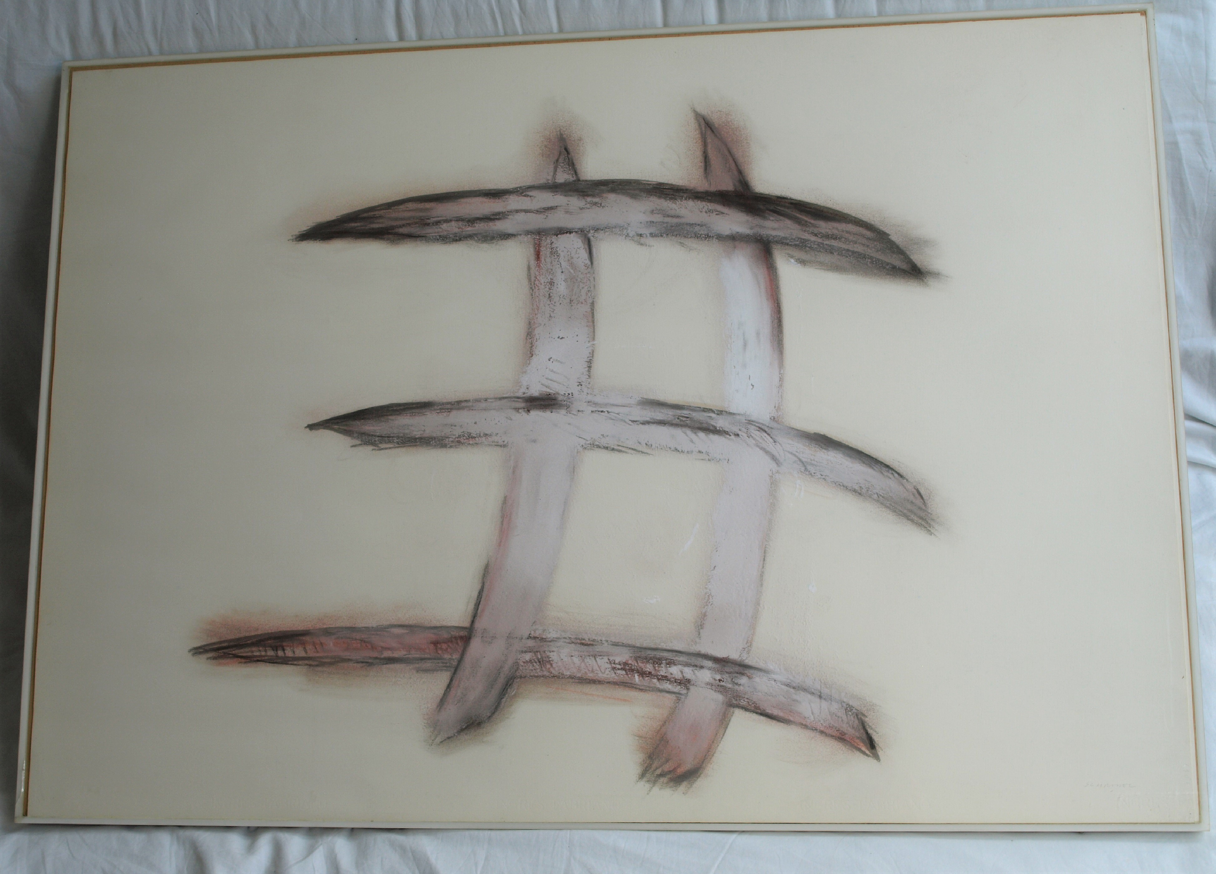 Niet of onleesbaar gesigneerd - Pastel , Abstracte compositie – 72 x 102 cm - 1985  kopen? Bied vanaf 1!