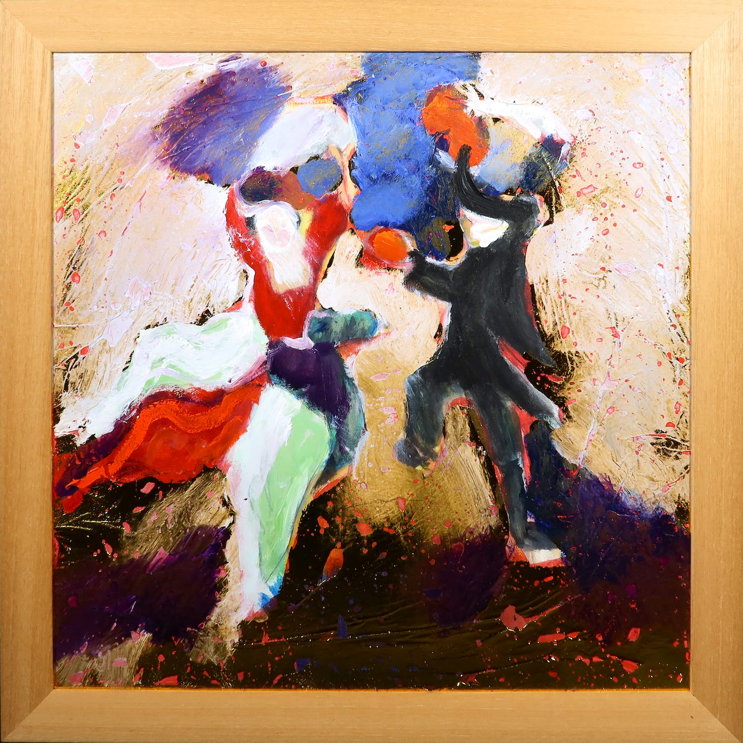 Jan Peter van Opheusden - Gemengde techniek op doek, Bruiloft - Ingelijst verkocht voor € 300!