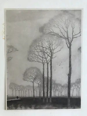 Jan Mankes - Heliogravure De Bomenrij (Mooi ingelijst) kopen? Bied vanaf 75!