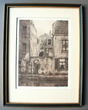 AcheterHendrikus IJkelenstam - Utrecht, Twijnstraat aan de Werf - ets 1930? Enchérissez de 65!
