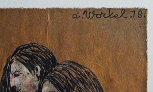 Ans Wortel - Gouache , “Met belangstelling voor.....” - gesigneerd & ingelijst – 1978 kopen? Bied vanaf 350!