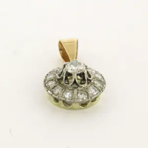 14k bicolour gouden hanger bezet met diamant 0.50ct kopen? Bied vanaf 350!