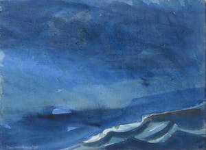 Paul Overhaus - Gouache, Woeste nacht - Ingelijst kopen? Bied vanaf 1!