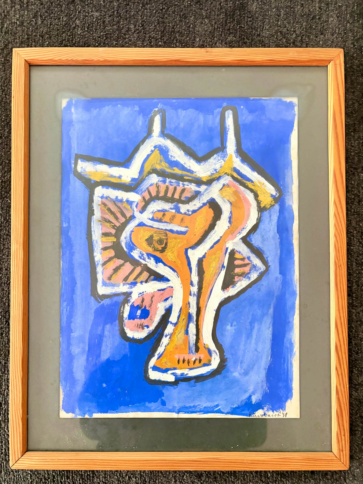 Lucebert - Unique 1948 early COBRA work : Blauw Wezen kopen? Bied vanaf 2250!