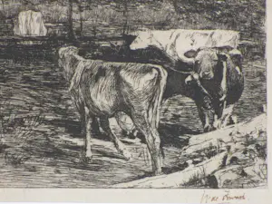 Willem de Zwart - Melkbocht - Ets kopen? Bied vanaf 65!