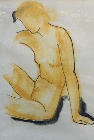 Niet of onleesbaar gesigneerd - C2490-5 Zittend naakt kopen? Bied vanaf 10!