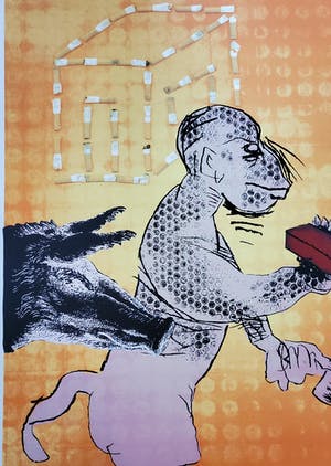 Jorg Immendorff - Maureraffe, signiert, datiert und e.a. kopen? Bied vanaf 440!