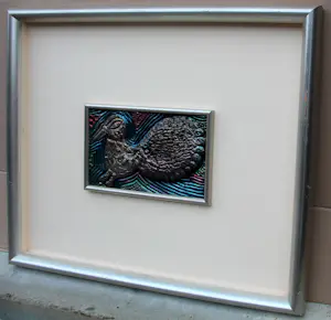 Corneille - Gepolychromeerde reliëf, in zilver: Vliegende vogel kopen? Bied vanaf 299!