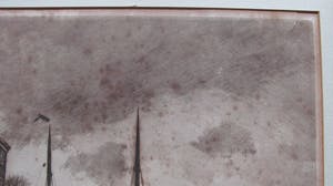 Willem Witsen - ets - Amsterdam - Binnenkant, met wapperende was op de schepen kopen? Bied vanaf 115!