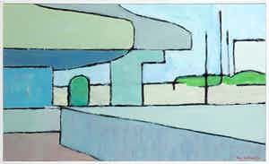 Paul Overhaus - Olieverf op board, Station - Ingelijst verkocht voor € 50!