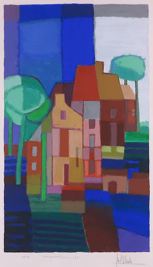 Ton Schulten - Zeefdruk, Voorjaarsbomen - Ingelijst kopen? Bied vanaf 250!