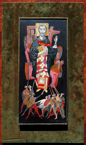 Libert Ramaekers - Religieuze voorstelling, olieverf op paneel (ingelijst) kopen? Bied vanaf 175!