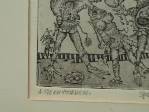 Ab Steenvoorden - 2 Ingelijste etsen , Paralel & Spelen – oplage van 10 ex. kopen? Bied vanaf 40!