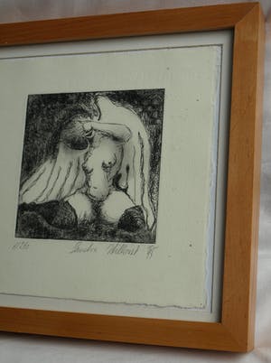 Sandra Hilhorst - Ingelijste ets , “Naakte Engel” – Loodskado 1995 kopen? Bied vanaf 35!