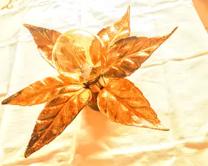 Willy Daro - Wandlampe Messing vergoldet Blumenform für Massive 1970er Jahre kopen? Bied vanaf 120!