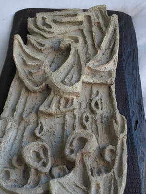 Klaas Pijlman - Wandplaquette van witte Chamotte / Aardewerk – ca. 1970 kopen? Bied vanaf 25!