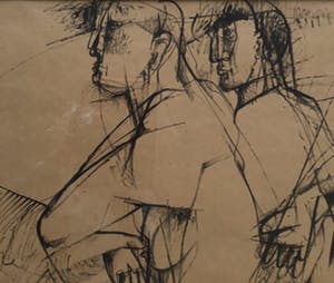 Frits van Eeden - Grote Tekening - Oost Indische inkt -Unica kopen? Bied vanaf 45!