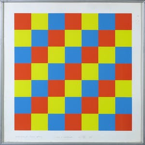 Geerhard Kuipers - Zeefdruk, 1 t/m 81 vierkanten IX - Ingelijst kopen? Bied vanaf 35!