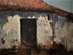 Niet of onleesbaar gesigneerd - omstreeks 1930 impressionist. olieverf "verlaten huis" gesigneerd kopen? Bied vanaf 1!