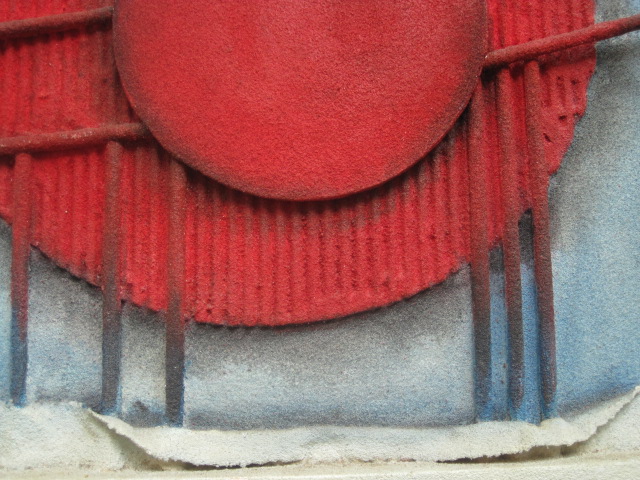 Niet of onleesbaar gesigneerd - Bijzonder geometrisch abstract Reliëf schilderij met staal en gips. Gesigneerd kopen? Bied vanaf 1!