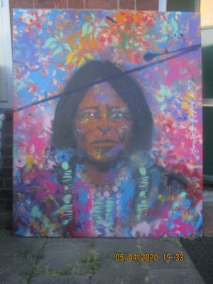 Espen Hagen - GROOT TOPSTUK! (1500x1250 mm) Flower Indian kopen? Bied vanaf 500!