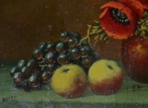 Niet of onleesbaar gesigneerd - Romantisch Stilleven Klaprozen - Hollandse School - 30-er jaren - Fraaie lijst kopen? Bied vanaf 1!