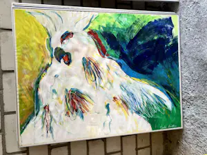 Saskia Kuulkers - 2 Grote kleurrijke schilderijen van vogels kopen? Bied vanaf 35!