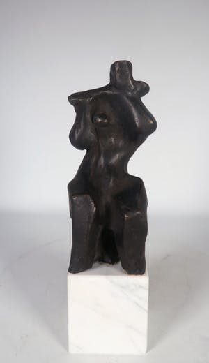 Paulus Reinhard - Brons en marmer, Fluitspeler kopen? Bied vanaf 400!