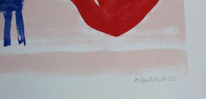 Klaas Gubbels - zeefdruk: hartenkan met tafel kopen? Bied vanaf 275!