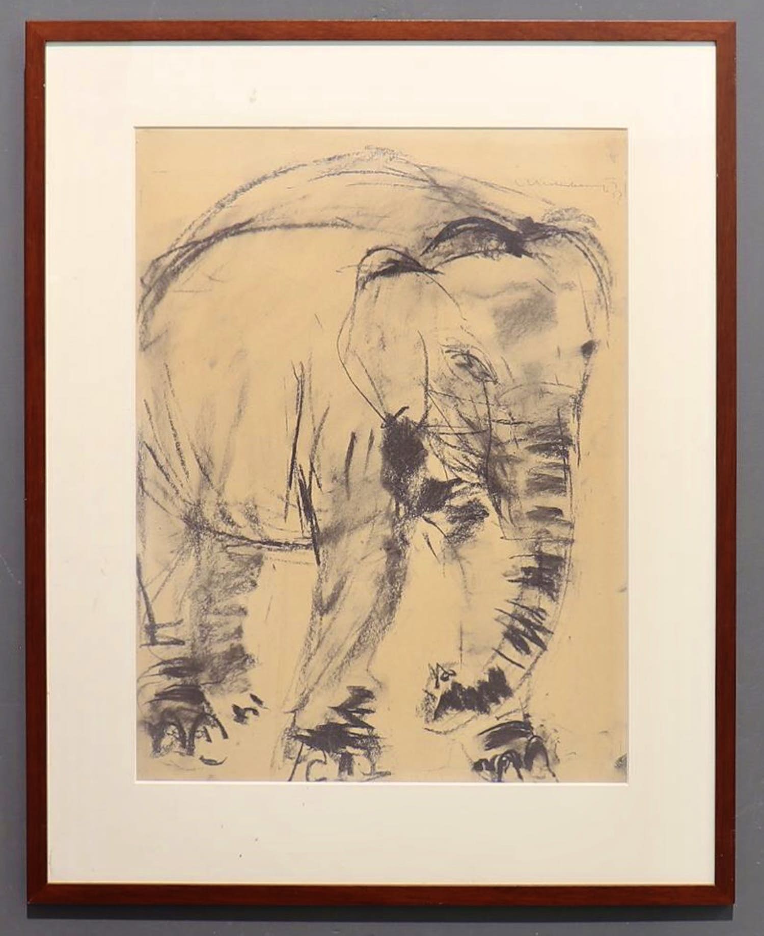 Nico Molenkamp - ‘Olifant’ - tekening - 1957 kopen? Bied vanaf 175!