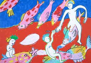 Henry Kums - Zeefdruk, Salute! On s'touche? verkocht voor € 50!