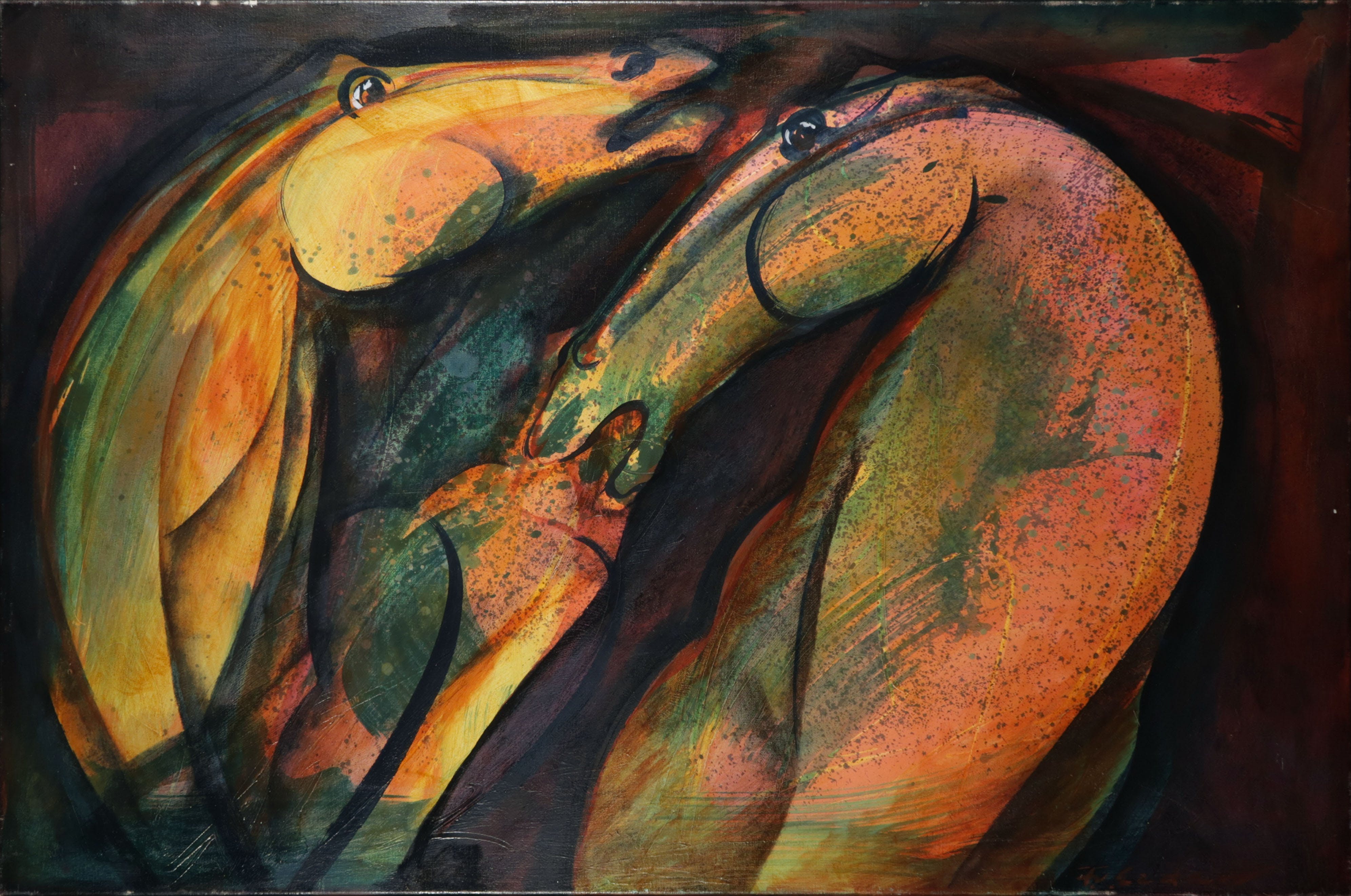 Frits van Eeden - Polygrafie op doek, Tweeling - Ingelijst (Groot) kopen? Bied vanaf 100!