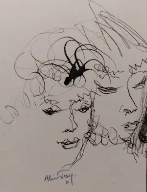 Alice Frey - pentekening, gesigneerd en ingelijst kaufen? Bieten Sie von 55!