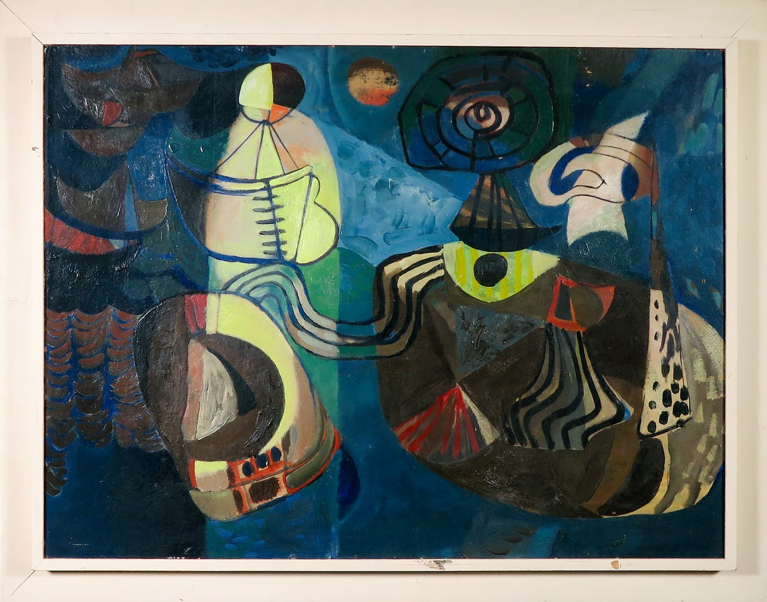 Wim Kersten - Olieverf op board, Vuurtoreneiland - Ingelijst (Groot) verkocht voor € 500!