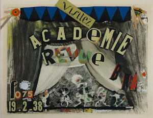Paul Citroen - Collage op board, Visitez acedemie revue - Ingelijst kopen? Bied vanaf 75!