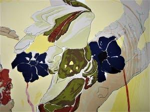 Vincent Rijnbende - GROTE Zeefdruk - Zeer kleine oplage (15 ex) "Klapwiekende Appelboom" kopen? Bied vanaf 28!